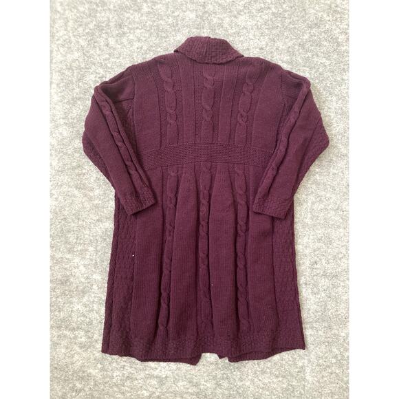 Vintage Cable Knit Cardigan Arancrafts Women XL Long Merino Wool Made in Ireland - Picture 6 of 6